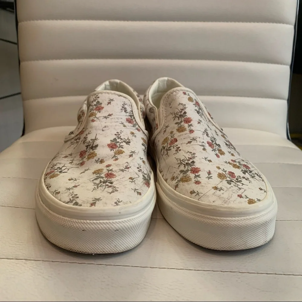 ✨️Vintage Slip On Floral Vans! The Original Skate Shoe! Size 8 - Picture 4 of 8